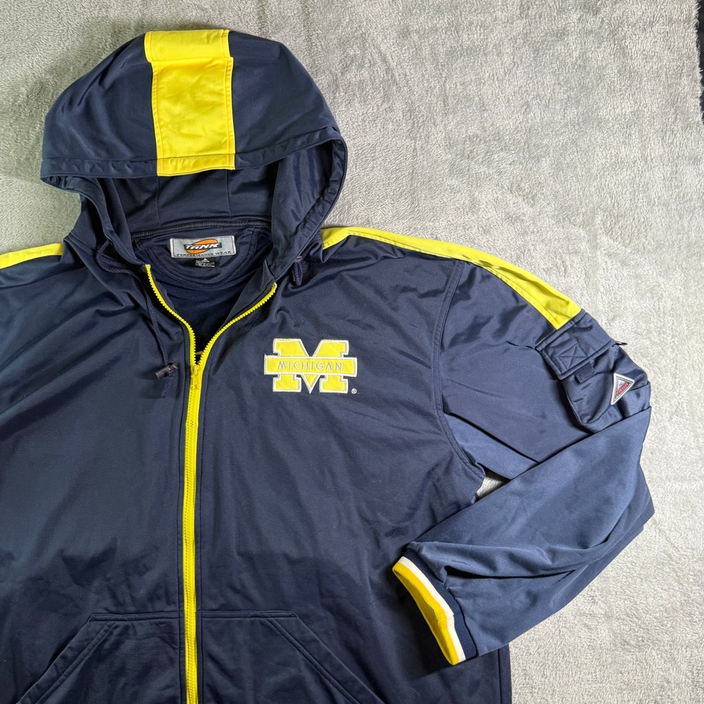 TANK Performance Wear Michigan Wolverines Full Zip Hoodie Jacket Track XXL (read